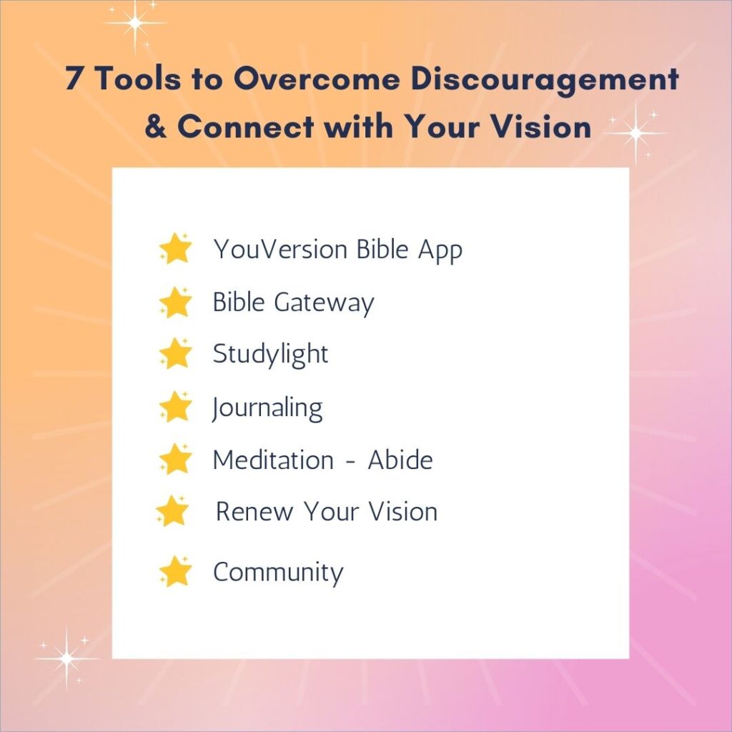 Overcome Discouragement and connect with your vision and goals- Christain Life coaching for women
