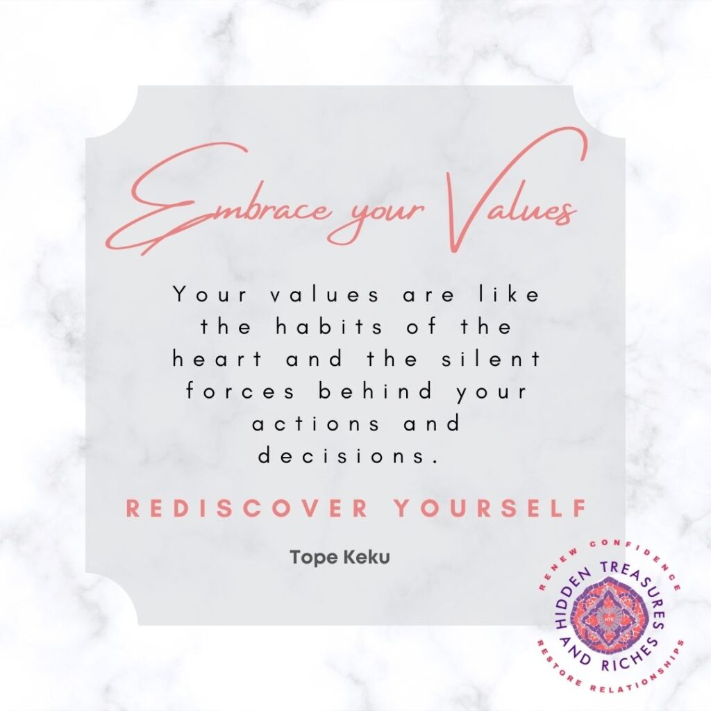 Values-Rediscover yourself- Christian Life coaching